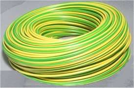 matassa o bobina cavo di terra giallo-verde