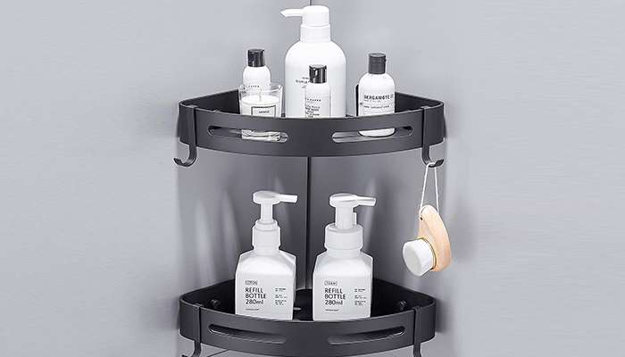 Hoomtaook mensola da doccia da angolo in alluminio