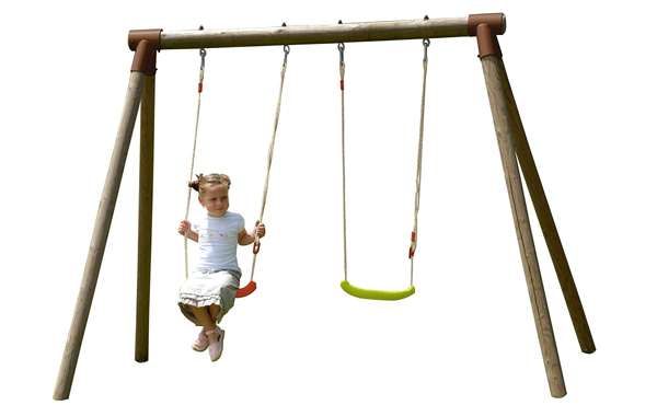 New Plast AL1343 - Altalena Doppia in Legno Iris