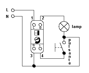 collegamento rele luci scale