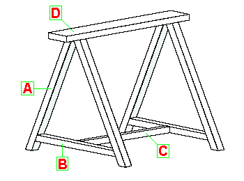 cavalletto in ferro disegno 3d
