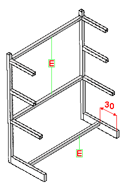 schema 3d disegno 3d rastrelliera scaffale ferro