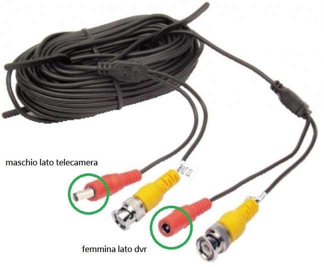 cavo dvr cavo per collegamento telecamera a dvr per impianti di videosorveglianza